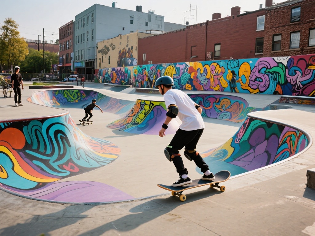 街头文化是艺术与运动结合的另一个重要舞台。壁画艺术