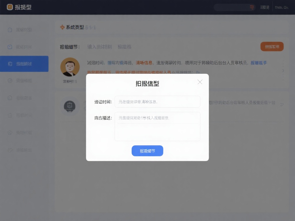 举报类型选定后,系统会要求填写相关细节。尽量提供详